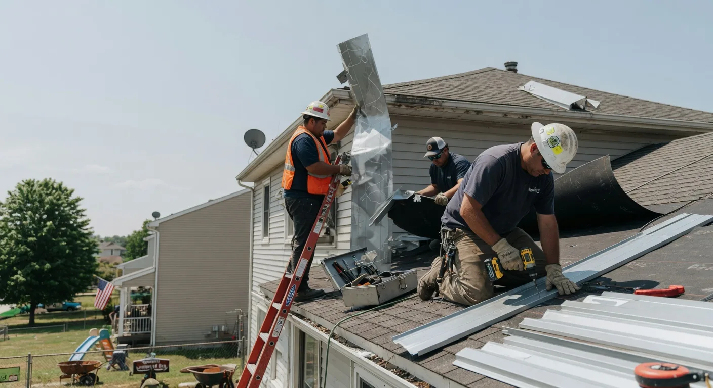 Storm Damage Metal Roof Repair in Hartford, IA